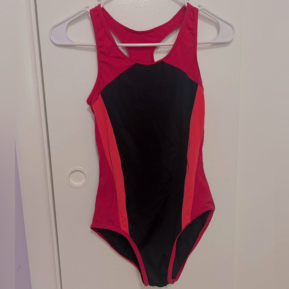 Black and Pink Gymnastics Leotard